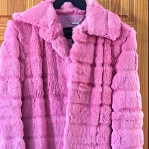 Mid length real rabbit fur coat